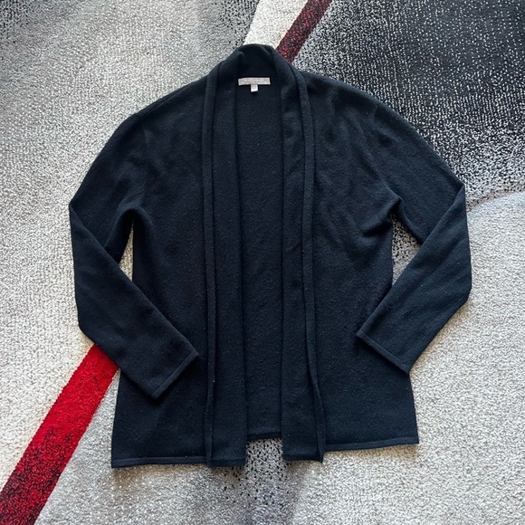 Neiman Marcus Black Open Front Cashmere Cardigan - Picture 1 of 3